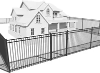 Fencer Wire 76Ft Heavy Duty Flat Top Fence Barrier Kit, Anti-Rust Metal Steel Fence With 6Ft Height X 8Ft Width Panels, Gate, 1