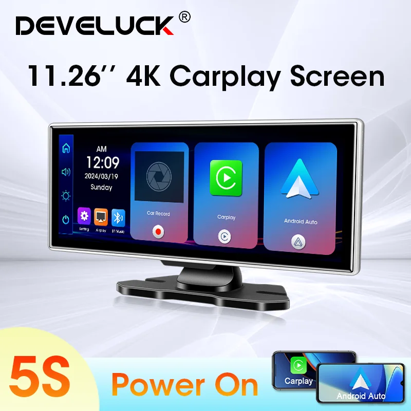 11.26 Inch HD Touch Carplay Display, 4K Carplay Android Car Display