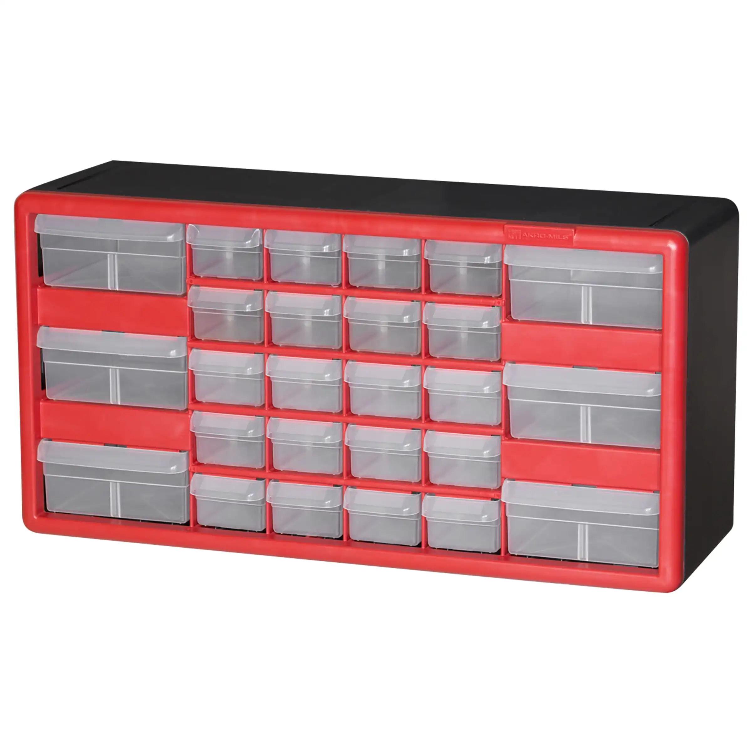 Akro-Mils 24 Drawer Plastic Storage Organizer with Drawers for Hardware,  Small Parts, Craft Supplies, Black 