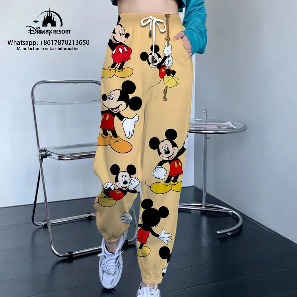

Ladies Pants Fall New Casual Pants y2k Streetwear Disney Mickey and Minnie Full Print High Quality 3D Sweatpants