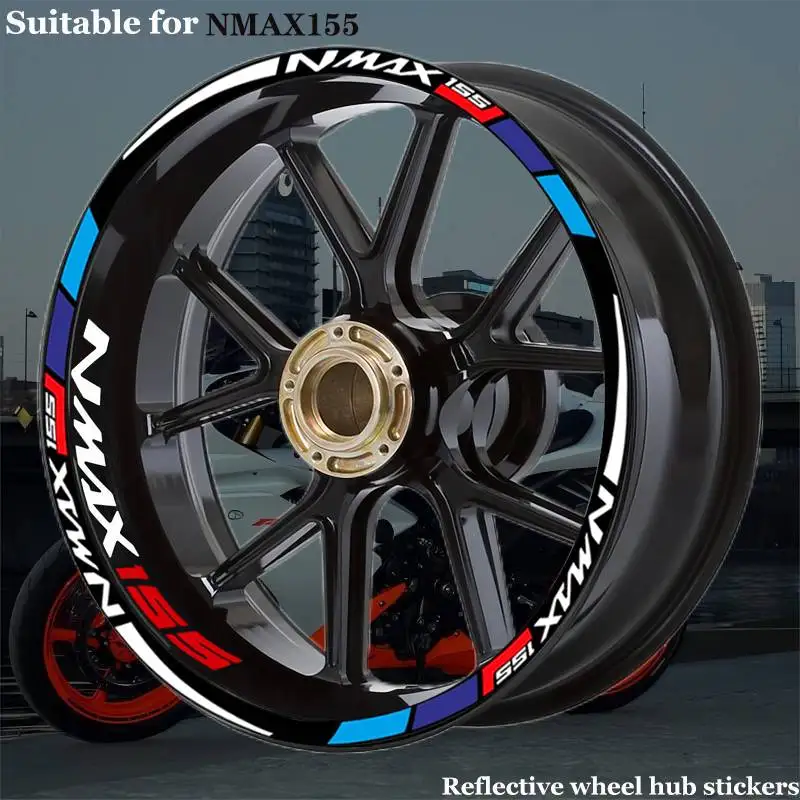 Motorcycle Accessories Reflective Wheel Tire Modification Sticker Hub Waterproof Decals Rim Stripe Tape For NMAX155 Scooter