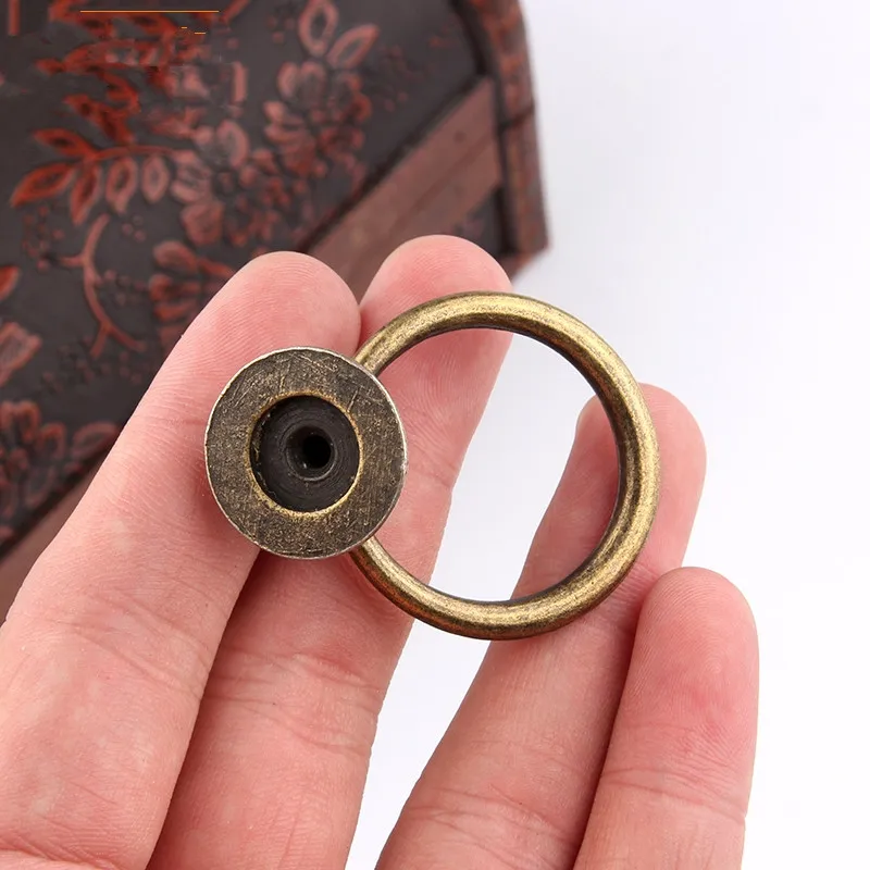 Furniture Handles Ball Lever Knob Antique Bronze Cabinet Drawer Knobs Dresser Cupboard Wardrobe Furniture Pulls Ring Handle Wooden Box Jewelry Knobs door knocker