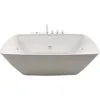 Whirlpool Bathtub with Hydraulic Massage Vortex Jet and Adjustable Bubble Injection System, Handheld Shower, Center Drainage 2
