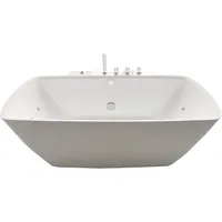 Whirlpool Bathtub with Hydraulic Massage Vortex Jet and Adjustable Bubble Injection System, Handheld Shower, Center Drainage 2