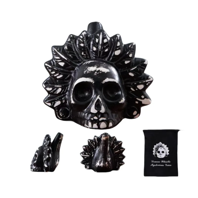 Halloween Authentic Aztec Whistle Decoration Loud Spooky Aztec Death Whistle Screaming War for Home Decor