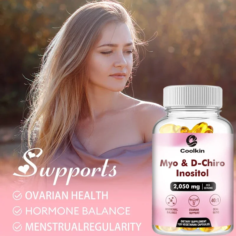 Myo & D-Chiro Inositol Capsules Supports Ovarian Function Hormone Balance Fertility Supplements Women inositol fertility supplement