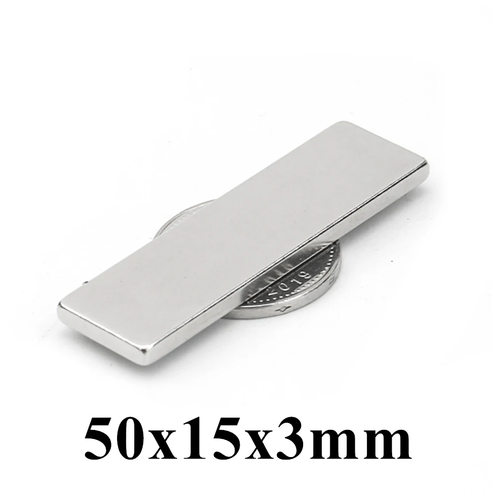 2-50 Pz 50X15X3Mm Super Potente Forte Blocco Di Terre Rare Magnete Ndfeb Magneti Al Neodimio N35 50X15X3Mm