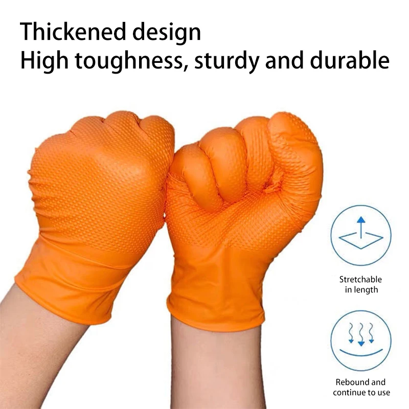 50 Pcs Disposable Industrial Nitrile Glove Non-slip Waterproof Oil&acid&alkali&resistant For Mechanical Work Kitchen Accessories 4