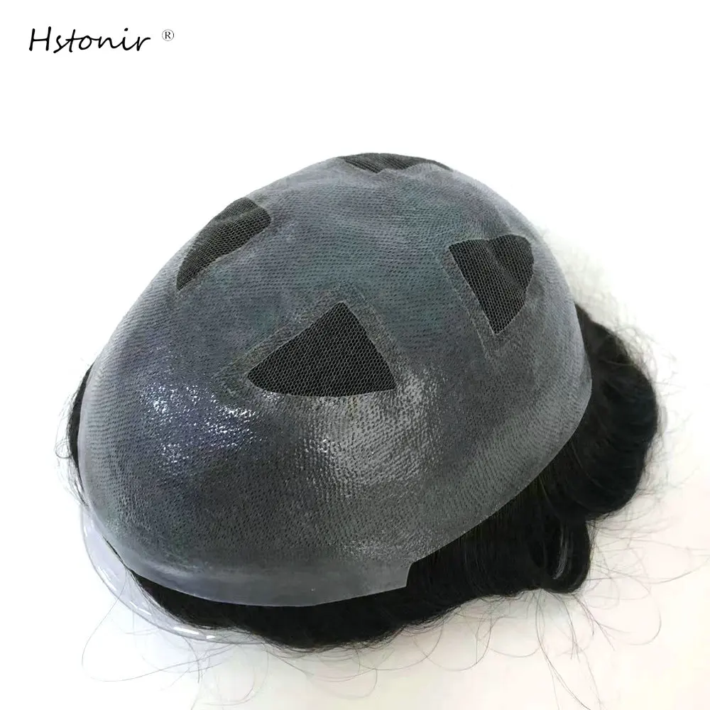 Hstonir Q4 парик индийская Реми система волос мужской парик замена натуральных волос линия волосы протез H004