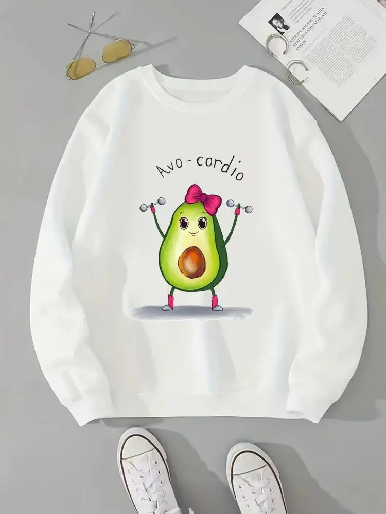 

Avocado Sweet Style 90s Trend Women Fleece Clothing Fashion Pullovers Print Long Sleeve Clothes Female Graphic Sweatshirts