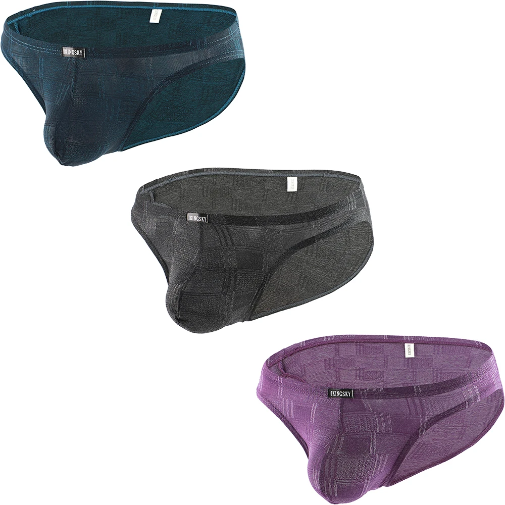 

Men's Big Pouch Briefs High Stretch Bikini Underwear Sexy Low Rise Soft Under Panties