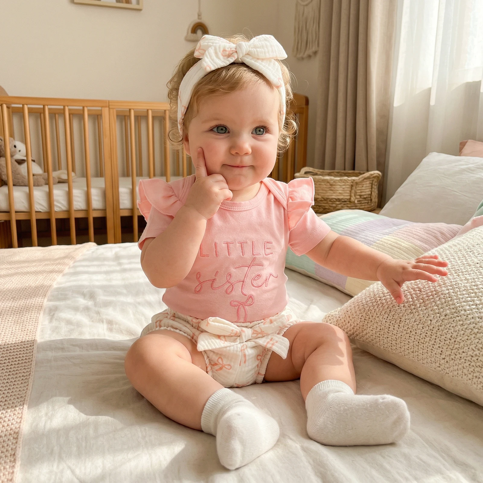 FOCUSNORM 3pcs 사랑스러운  소녀 소년 여름 옷 세트 짧은 소매 편지..