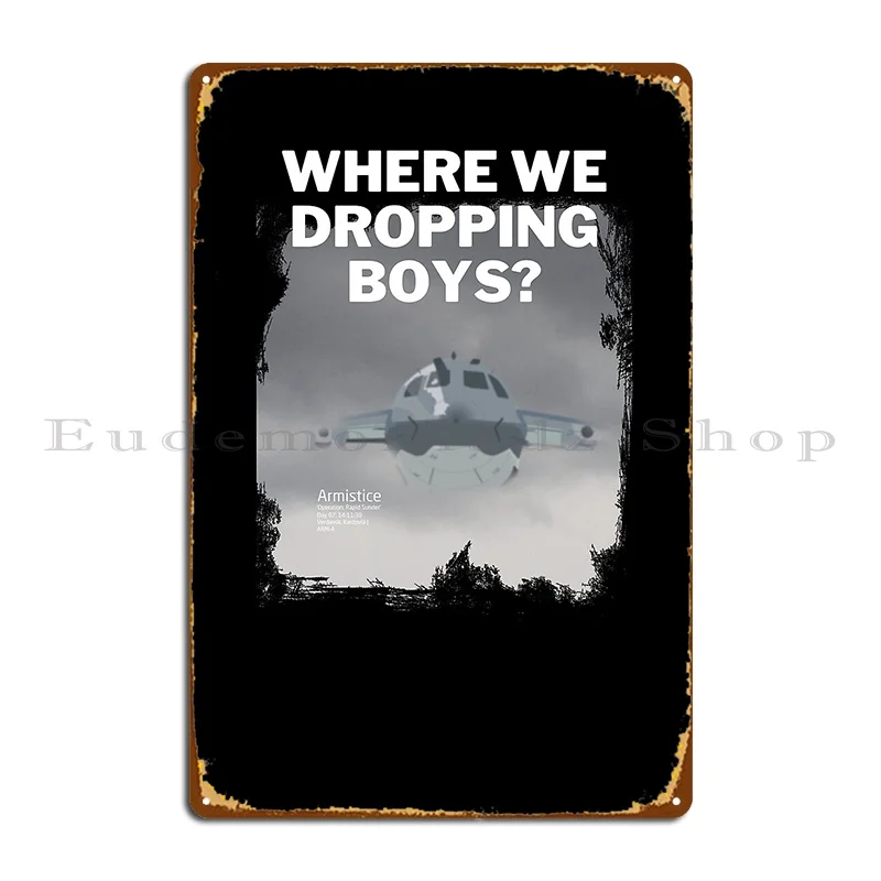 Dove Dropping Boys Modern Warwar Warzone Metal Sign Design Wall Cave Plates Pub Plates Club Tin Sign Poster