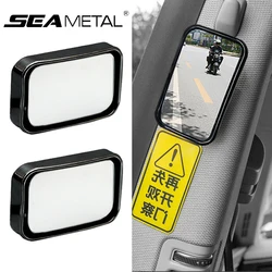 SEAMETAL Adjustable Wide Angle HD Glass Blind Spot Mirrors (Set of 2) (Black)