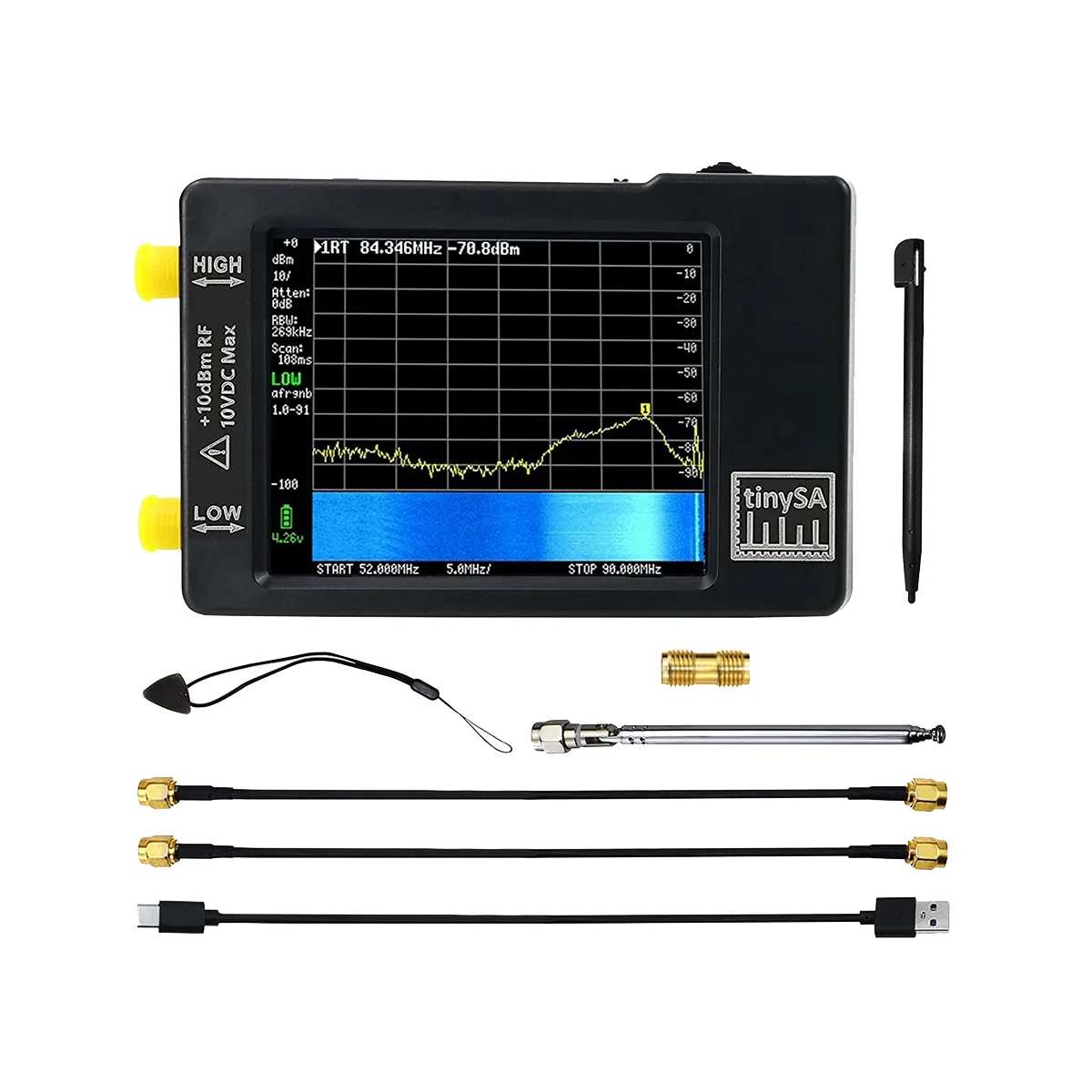 analisador-de-espectro-tinysa-gerador-de-sinal-mf-hf-entrada-vhf-01mhz-350mhz-entrada-uhf-para-240mhz-960mhz-gerador-de-sinal