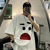 Korean Men's Polyester Oversized T-shirts  Mens T Shirt Casual Summer Wear Emote Fashion Print White Tee Shirts for Men Clothing 3