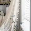 Window Drape  Exquisite   Sheer Curtain Boho Tassels Crochet Knitting Window Drape 5