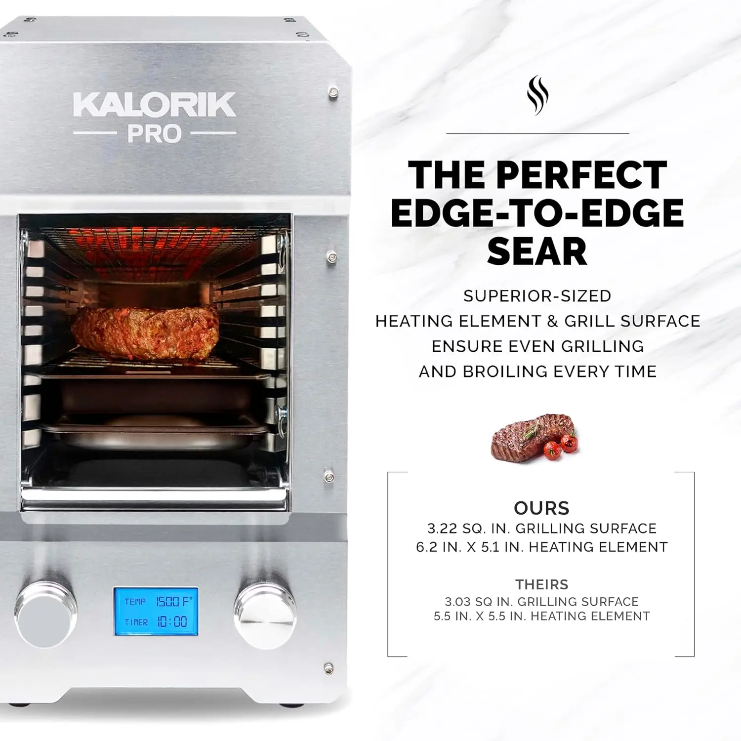 Pro 1500&deg;F Electric Steakhouse Grill, Stainless Steel (KPRO GR 51149 SS)