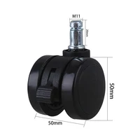 2" Metal PU Office Chair Swivel Casters Furniture Wheels Grip Ring Stem with Brake for Sofa Bed Goods Shelf Storage Rack 5Pcs - Image 3