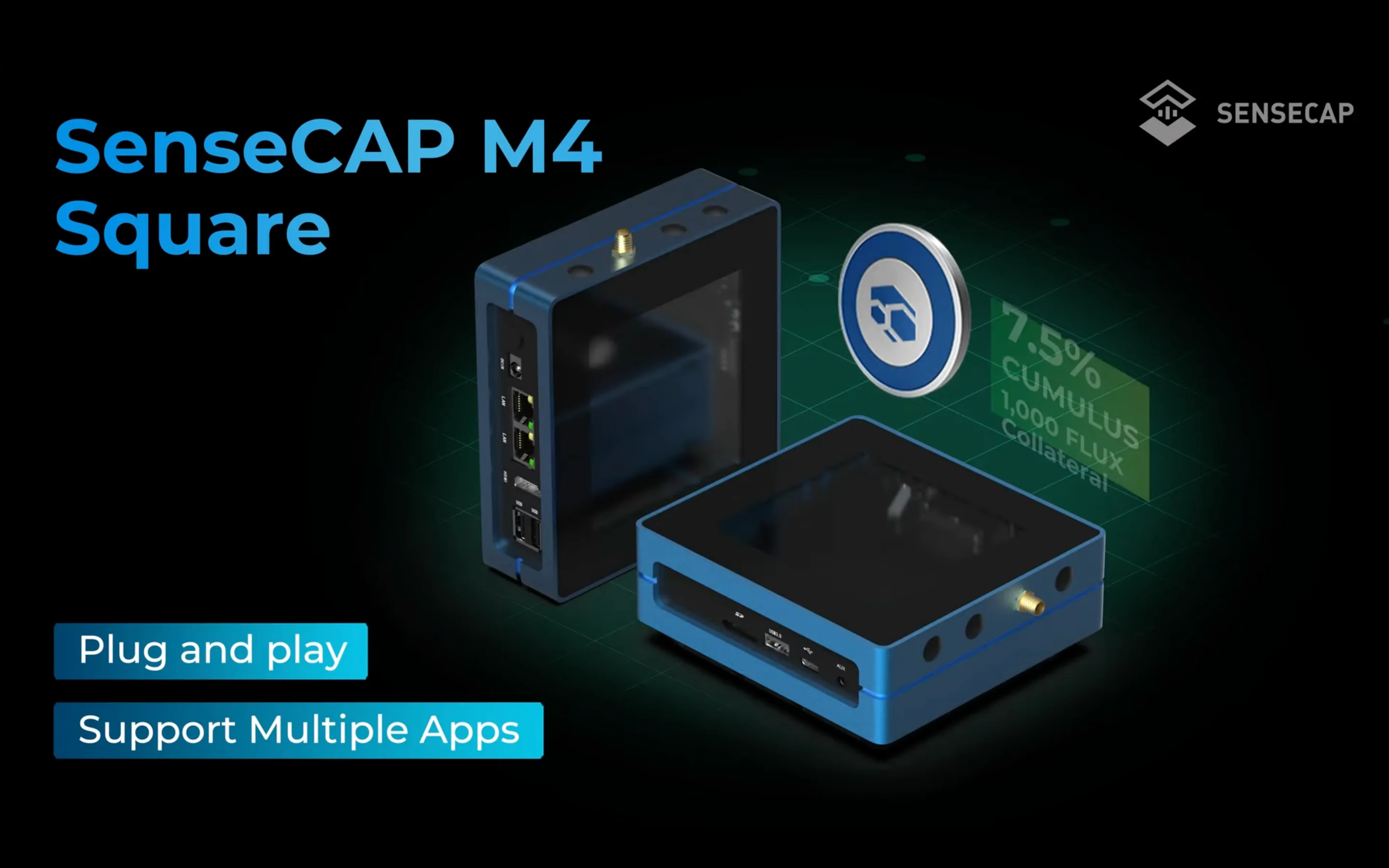 SenseCAP M4 Square ? FluxNode, 헬륨 핫스팟, MystNodes, 웹 3.0 앱용 플러그 앤 플레이 엣지 컴퓨팅 솔루션