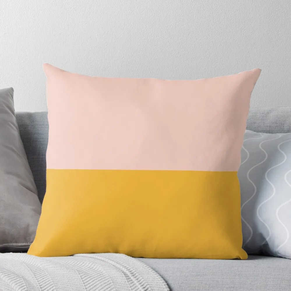 

Blush Pink and Mustard Yellow Minimalist Color Block 2 Throw Pillow ornamental pillows Pillow Cases luxury throw pillow covers