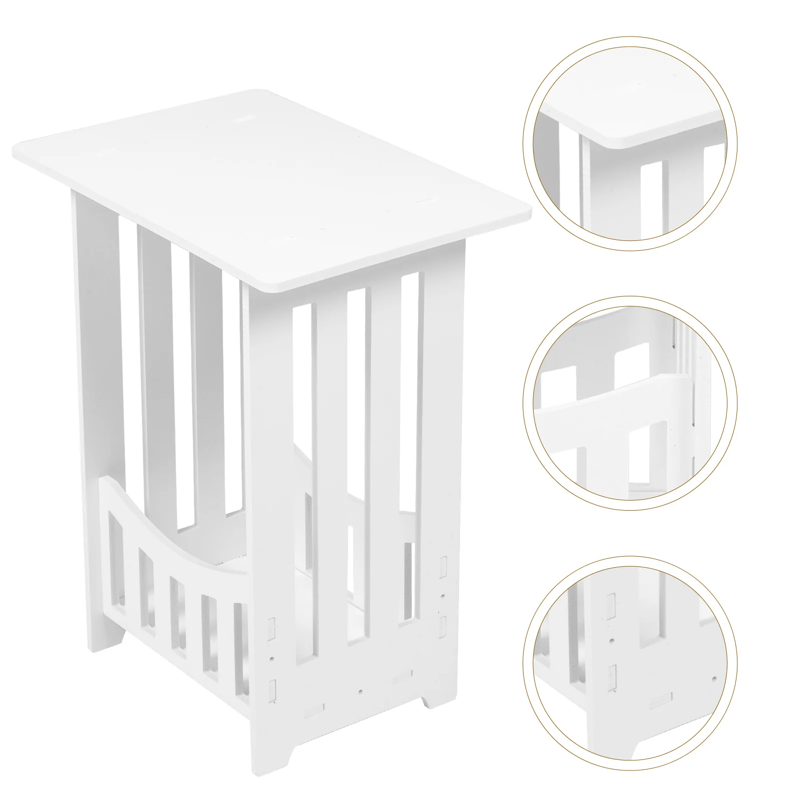 Side Table C Shaped End Table for Couch Bed TV Tray for Eating on Couch Small End Tables Small Spaces Easy Assembly 2 Tier Boho Side Table Narrow Nightstand Storage Shelf Bedside Display Rack Bedroom Living