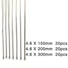  20 Pcs Stainless Steel Metal Cable Ties Exhaust Wrap Coated Locking Metal Zip-Exhaust Multifunctional Locking Cable Ties 