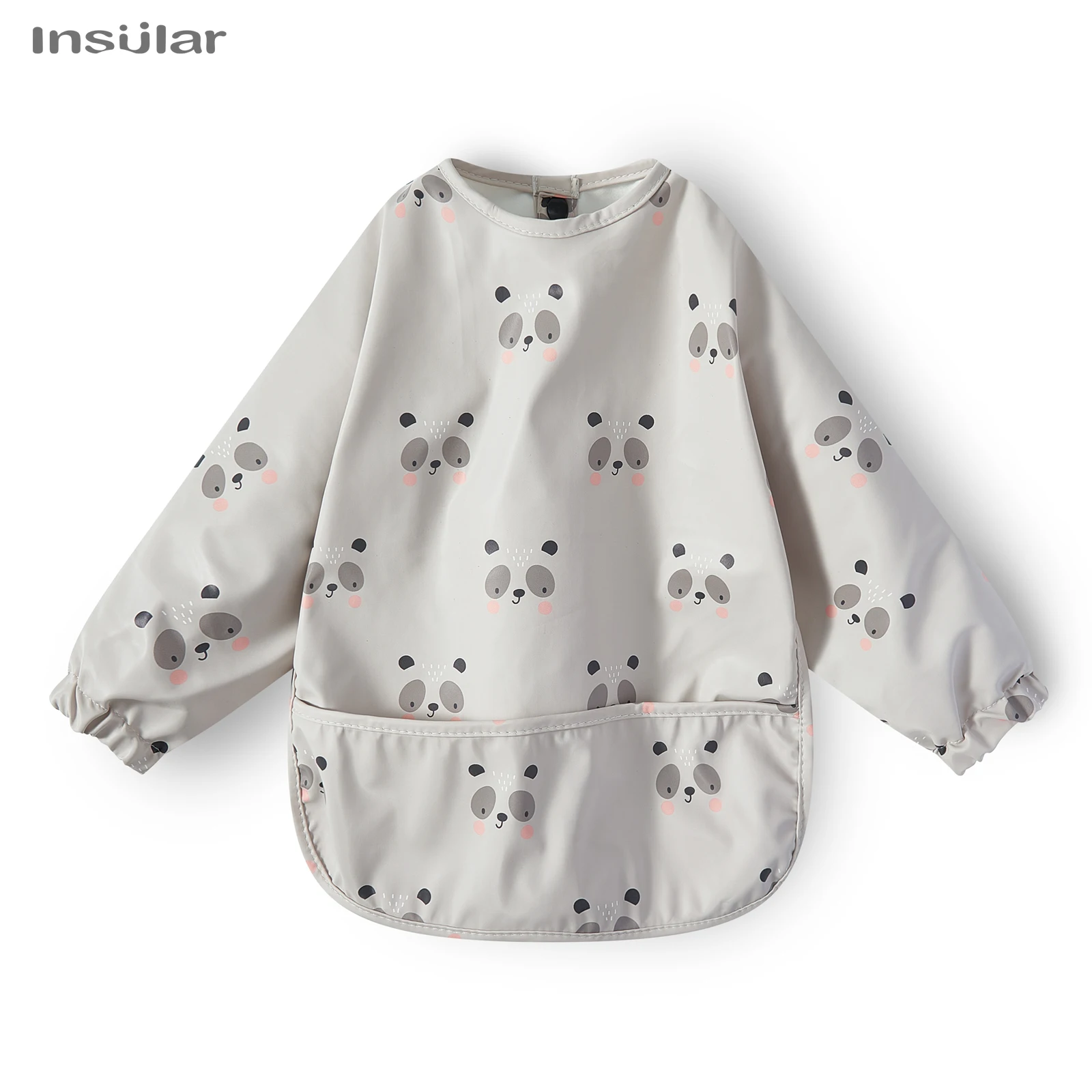 Waterproof Long Sleeve Baby Feeding Bib with Pocket