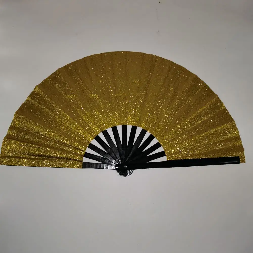 

Home Decoration Ultralight Portable Decorative Handheld Fan with Storage Bag for Women Folding Shiny Hand Rave Fan Ideal Cosplay