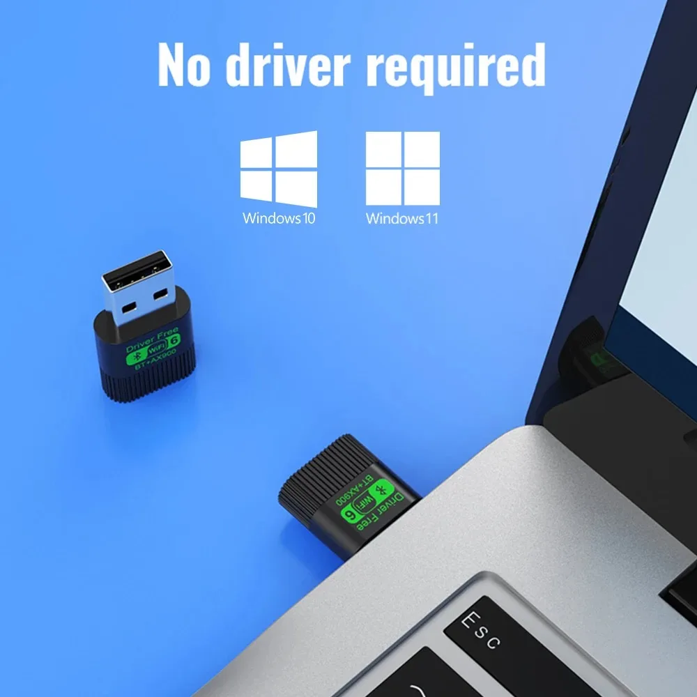 KEBIDU AX900 USB WiFi 6 블루투스 5.4 어댑터 듀얼 밴드 2.4G 및 5GHz USB 네트워크 무선 WiFi 수신기 드라이버 무료 Win 10/11용 ,AX900 USB WiFi 6 Blu