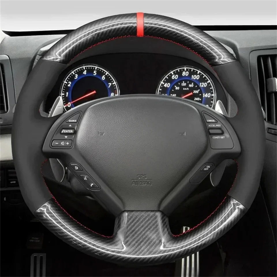 DIY Hand Nähen Wildleder Auto Lenkrad Abdeckung Für Infiniti G G37 EX EX35 EX37 Q Q40 Q60 QX50 2008-2018 Nissan Skyline 2006-2014 – Detail 1