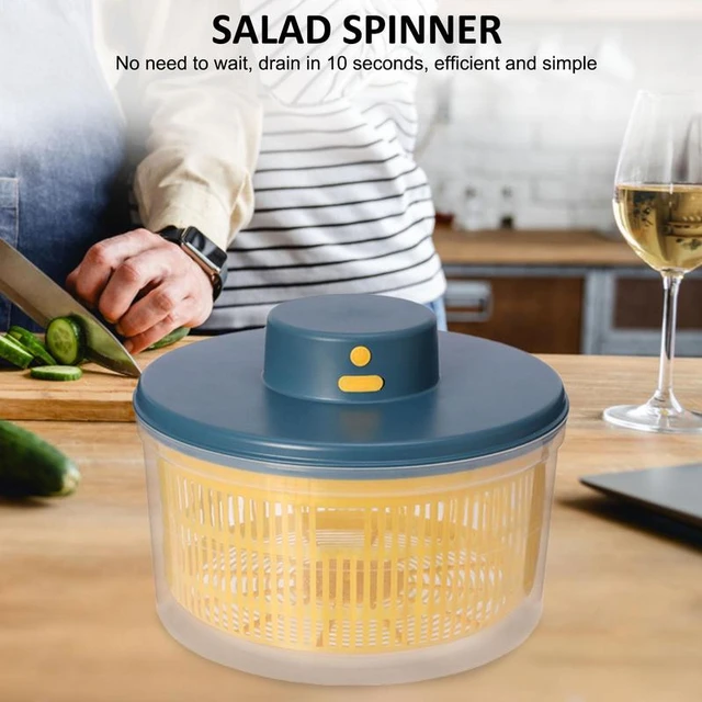 Electric Salad Spinner Lettuce Drainer Strainers Container Drain