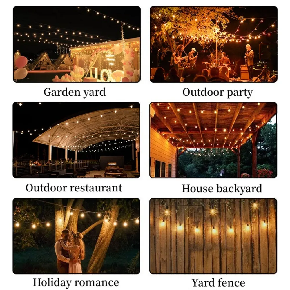 Guirnalda de Luces LED Exterior,15m 24+2 Focos LED S14 Alto Brillo 1  Vatios, Certificación UL, Impermeable IP44, Serie de Luz Vintage  Decorativas para Jardin Patio Boda Hogar Cuarto Navidad : .com.mx:  Hogar