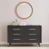 Convertible Crib Dresser Set Pine Wood 4-in-1 Toddler Full Size Bed Nursery Furniture Solid Non-Toxic Finishes 3