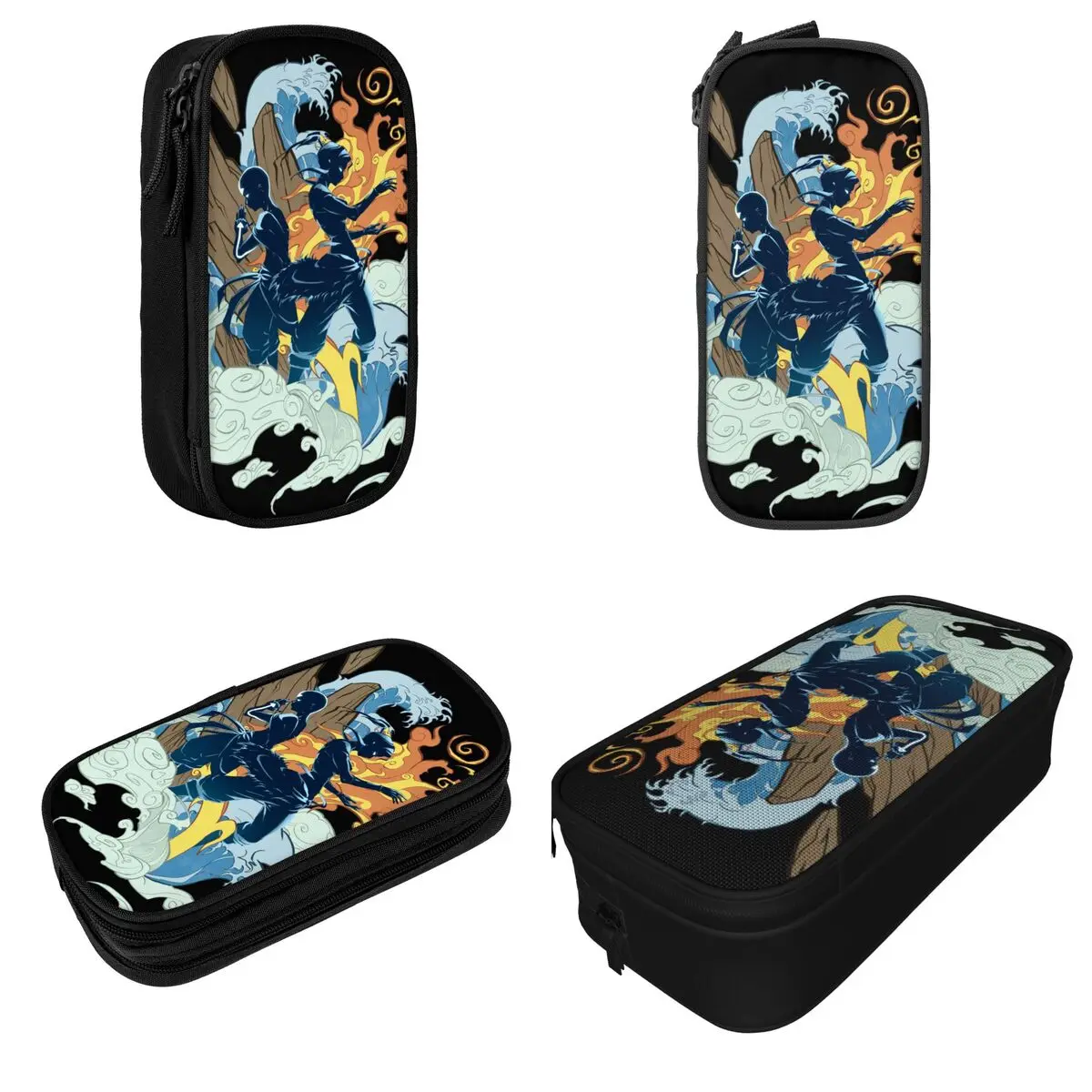 Two Avatars Korra Pencil Case Avatar The Last Airbender Pencilcases Pen Box Big Capacity Pencil Bags Supplies Zipper Stationery