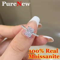 PureNew 1ct-4ct Radiant Cut Full Moissanite Diamond Rings For Women Original 925 Silver Luxury Oval Cut Lady's Diamond Ring 2024 1
