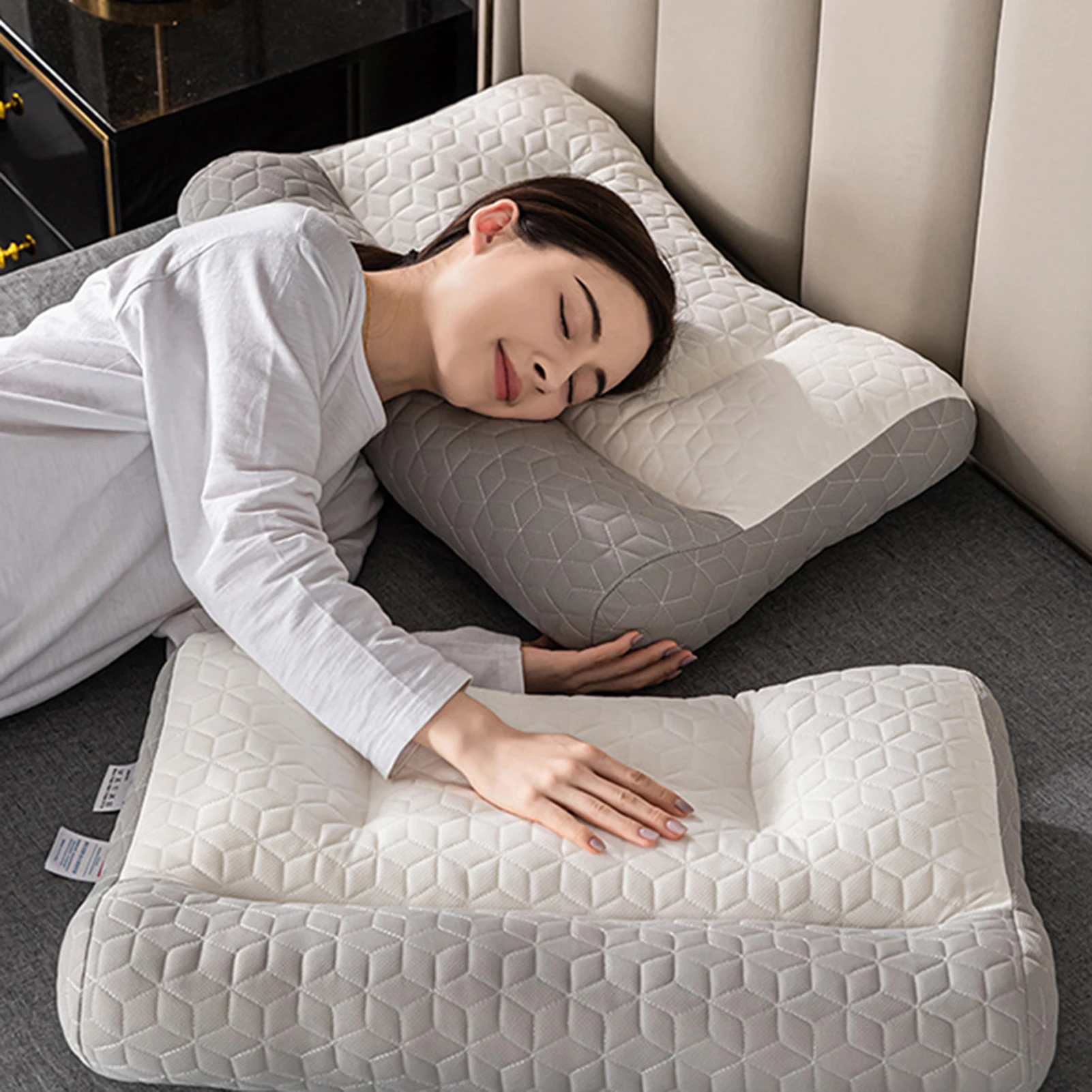 1/2pcs 슈퍼 인체 공학적 베개 정형 외과 깊은 수면 위치 성인 학생 어깨 목 통증 완화를위한 자궁 경부 베개 Best5 1/2pcs 슈퍼 인체 공학적 베개 정형 외과 깊은 수면 위치 성인 학생 어깨 목 통증 완화를위한 자궁 경부 베개 Best5