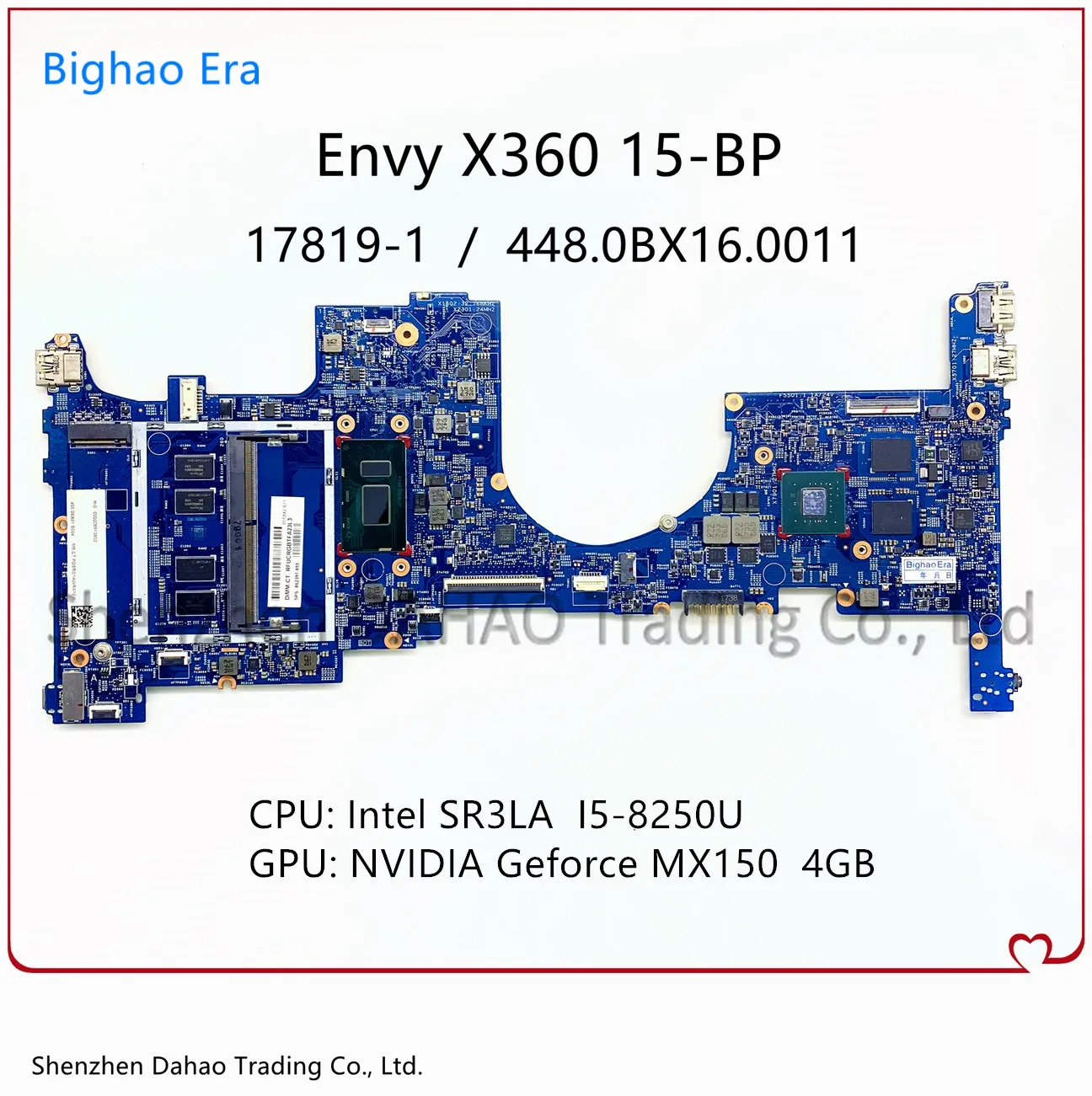 

448.0BX16.0011 17819-1 For HP Envy X360 15-BP 15M-BQ Laptop Motherboard W/ i5-8250U CPU MX150 4GB-GPU DDR4 935000-601 935000-001
