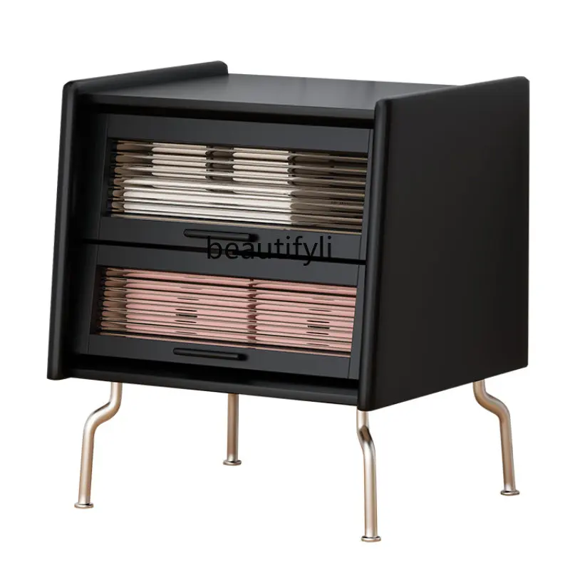 

yj Nordic Solid Wood Bedside Cabinet Modern Minimalist Creative Storage Cabinet Light Luxury Bedside Storage Cabinet