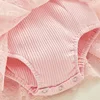 3D Flower Summer Baby Girls Romper Princess Mesh Newborn Clothes Lace Patchwork Ruffle Bodysuit Dress Headband Kids Clothing 5