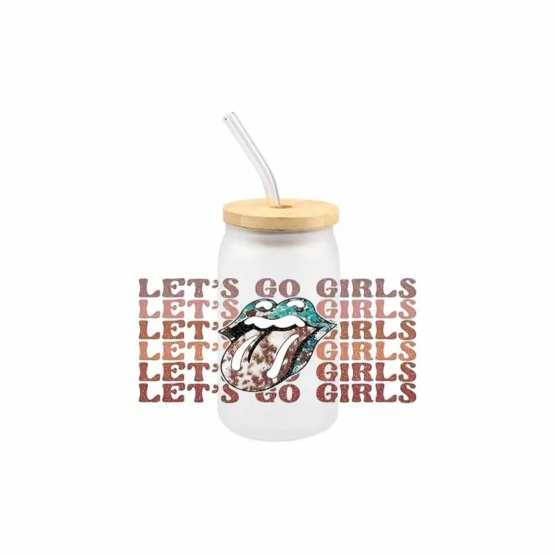 Lips UV DTF Transfer Stickers DIY Iron On Transfer Decals For Wraps Cup Libbey Glaas Cup