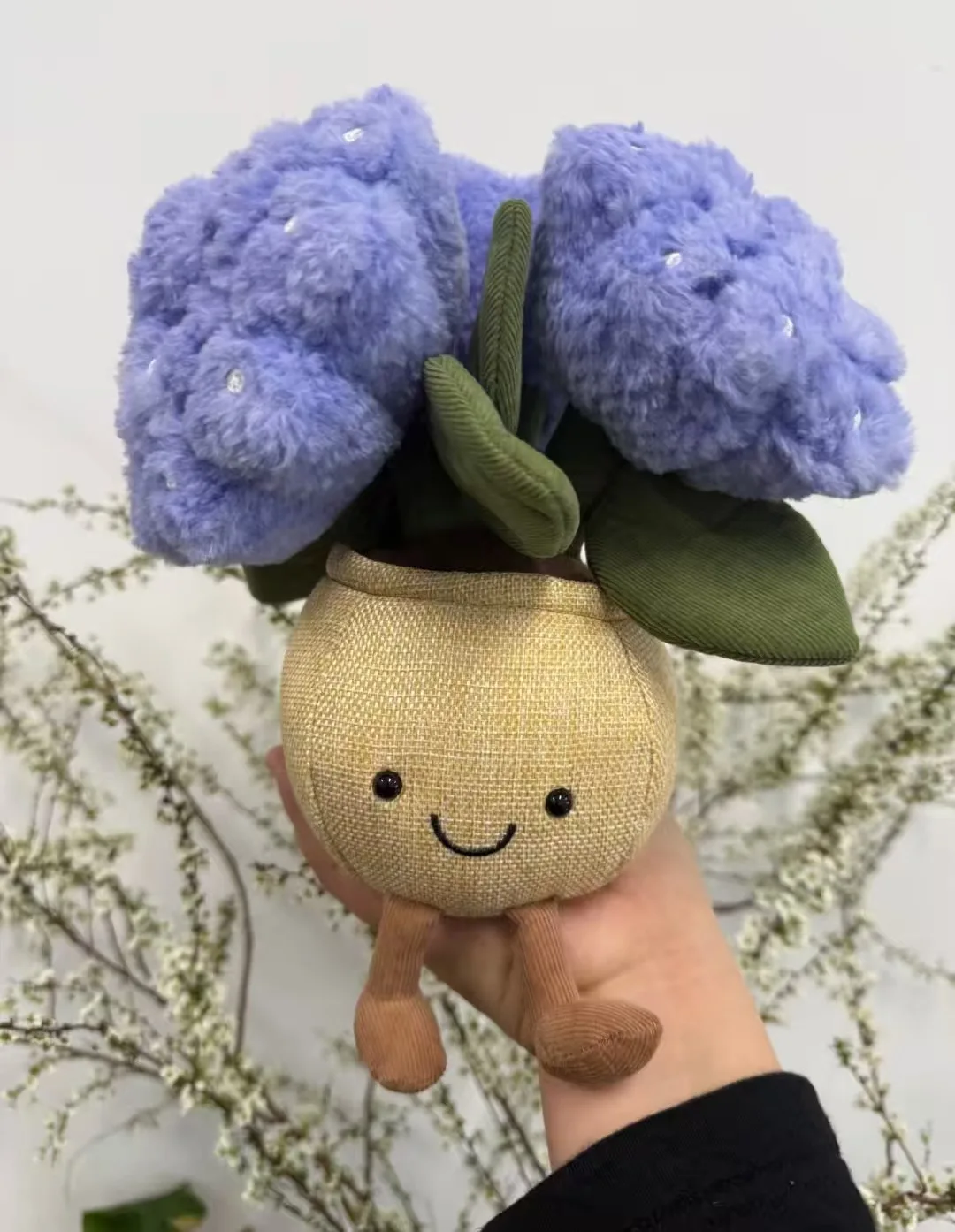 Planta de Hortensia Artificial en Maceta, Decoración para el Hogar, Adorno, Regalo con Etiqueta JCA, Decoración de Escritorio, Decoración de Sala de Estar