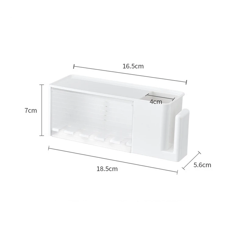 Wall-Mounted Bathroom Shelf with Toothbrush & Toothpaste Holder – Suction Cup Toiletries Organizer 6