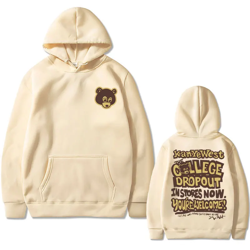 Sweat à Capuche Vintage Kanye West 'The College Dropout' 2004 - Taille M, Coton, Imprimé Graphique - Occasion Très Bon état