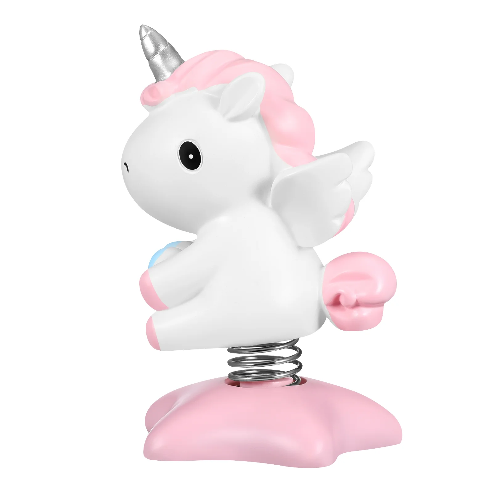 

PRETYZOOM Unicorn Car Ornament Shaking Swing Head Decor Desktop Decoration Toy for Party Home Gift (Pink)