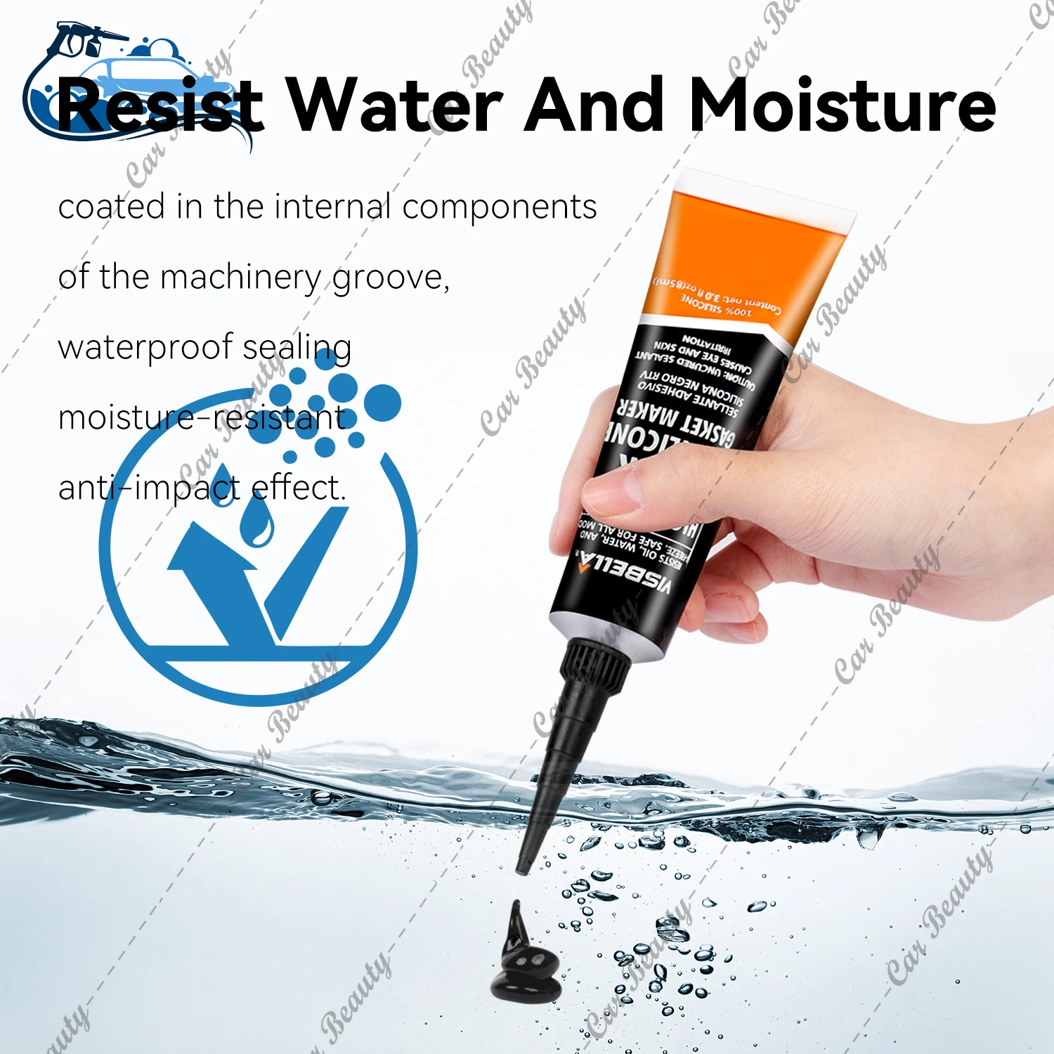 High Temperature Black RTV Silicone Gasket Maker Sealed Oil Resistant Waterproof Quick Dry for Bonding Automotive Engine Parts 3