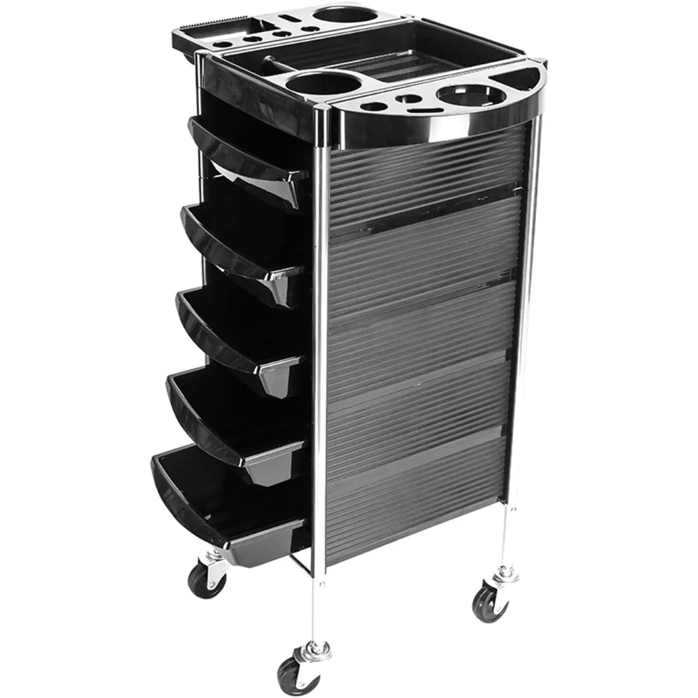 Description Picture 2 of itemSalon Trolley Cart with Wheels, 5 Drawers, Hair Cart Rolling Storage Organizer Barber Station, Salon Cart for Hair Stylist