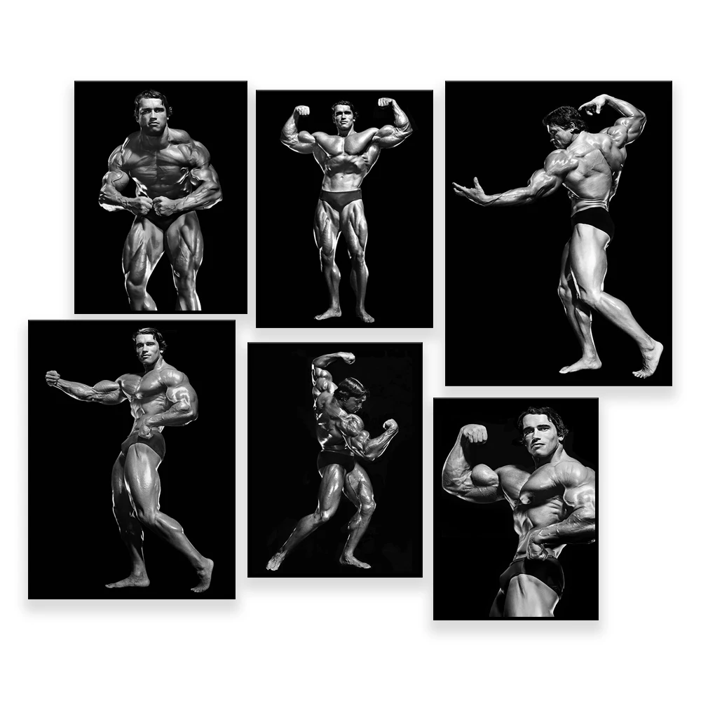 Arnold Schwarzenegger Bodybuilding Bicep Pose Portrait Poster – Aesthetic  Wall Decor