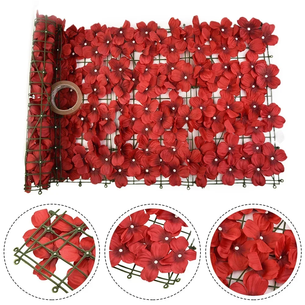 0.5*1M Artificial Privacy Flowers Hedge Cherry Blossom Fence Decoration Artificial Fence Home Garden Decoration Outdoor Wedding artificial flower fence decoration