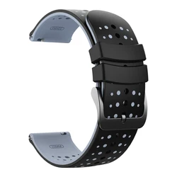Enhanced Rubber Sports Strap - 22mm Replacement Band - 1pcs 22mm (Black Grey1)